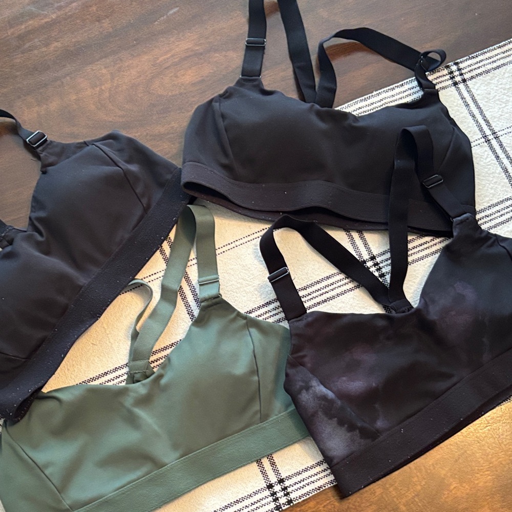 Black and Green Sports Bra Set of 4